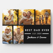 父の日の最高のパパはEver Photo Collage Black フォトプラーク (正面)
