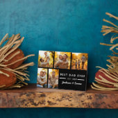 父の日の最高のパパはEver Photo Collage Black フォトプラーク (側面)