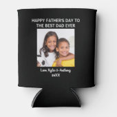 父の日の最高のパパエバーカスタムフォトブラック 缶クーラー (正面)