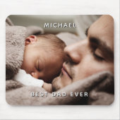 父の日の最高のパパエバ名前をカスタムする&写真 マウスパッド (正面)