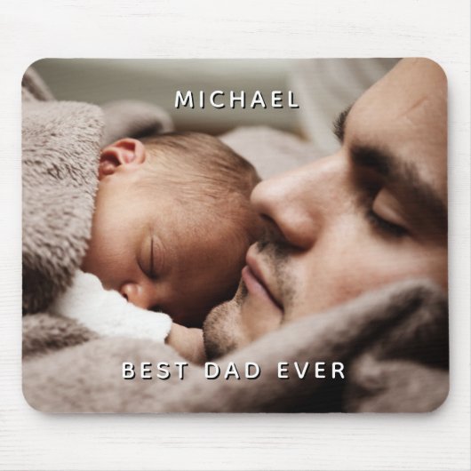 父の日の最高のパパエバ名前をカスタムする&写真 マウスパッド (正面)
