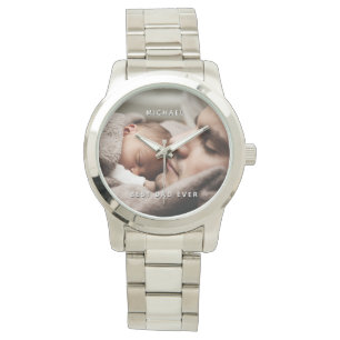 父の日の最高のパパエバ名前をカスタムする&写真 腕時計