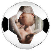 父の日の最高のパパ写真カスタムのメカスタムッセージ サッカーボール (回転)