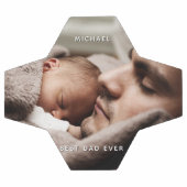 父の日の最高のパパ写真カスタムのメカスタムッセージ サッカーボール (フラット)