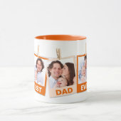 父の日の最高のパパ3 Photo Collage Orange マグカップ (中央)