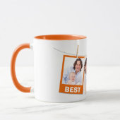 父の日の最高のパパ3 Photo Collage Orange マグカップ (左)