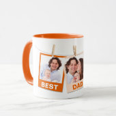 父の日の最高のパパ3 Photo Collage Orange マグカップ (正面左)