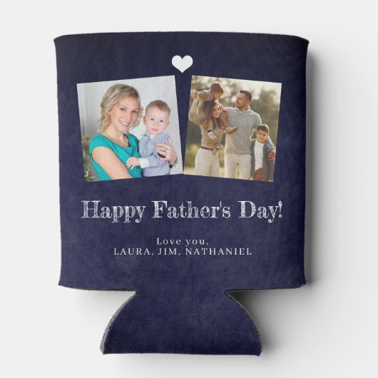 父の日の最高のパパ5枚の写真コラージュ 缶クーラー (裏面)