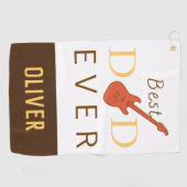 父の日の最高のパパ・エバーブラウン・ギタモダンー ゴルフタオル (横)