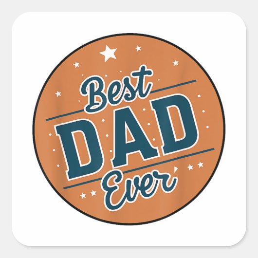 父の日の最高のパパ スクエアシール (正面)