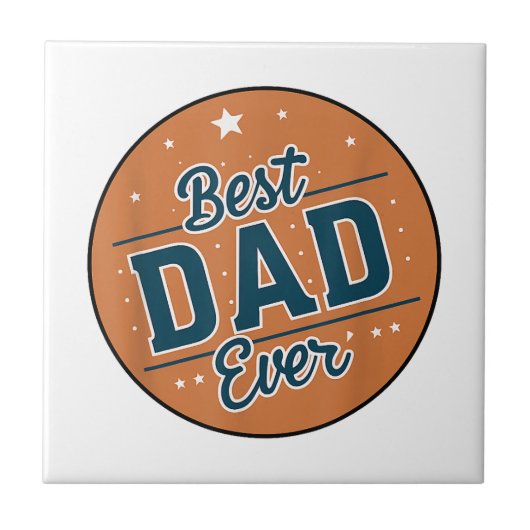 父の日の最高のパパ タイル (正面)