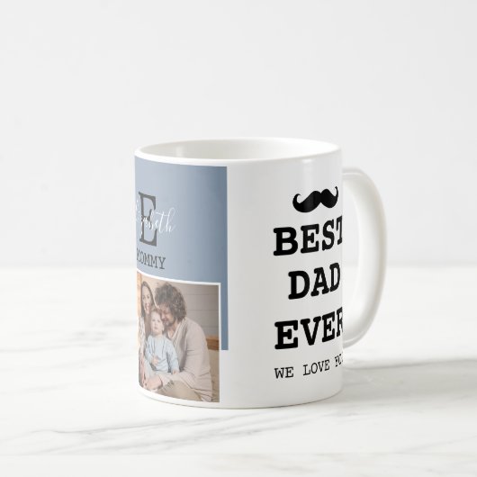 父の日の最高のパパEver 2 Photo with Monogram コーヒーマグカップ (正面右)