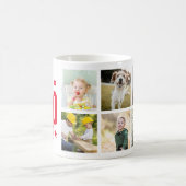 父の日の最高のパパEver 6の写真と文字、赤 コーヒーマグカップ (中央)