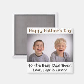 父の日の最高のパパEver Kids写真 マグネット (正面/裏面)