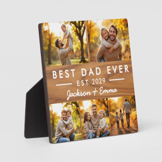 父の日の最高のパパEver Photo Collage Wood フォトプラーク (正面)