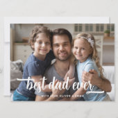 父の日の最高のパパEver Scriptフォトカード (正面)