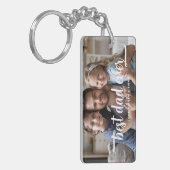 父の日の最高のパパEver Script Photo キーホルダー (正面左)