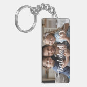 父の日の最高のパパEver Script Photo キーホルダー (正面左)