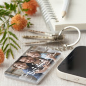 父の日の最高のパパEver Script Photo キーホルダー (正面右)