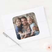 父の日の最高のパパEver Script Photo スクエアシール (封筒)