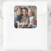 父の日の最高のパパEver Script Photo スクエアシール (バッグ)