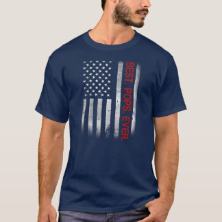 父の日の最高のポップはアメリカ国旗で Tシャツ