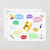 父の日の最高の父の言葉クラウド キング クラウン 愛 ポストカード (正面/裏面)