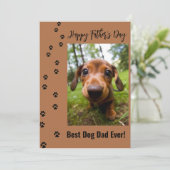 父の日の最高の犬パパの写真 シーズンカード (スタンド正面)