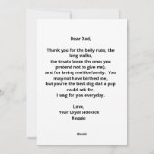 父の日の最高の犬パパ フォト シーズンカード (裏面)