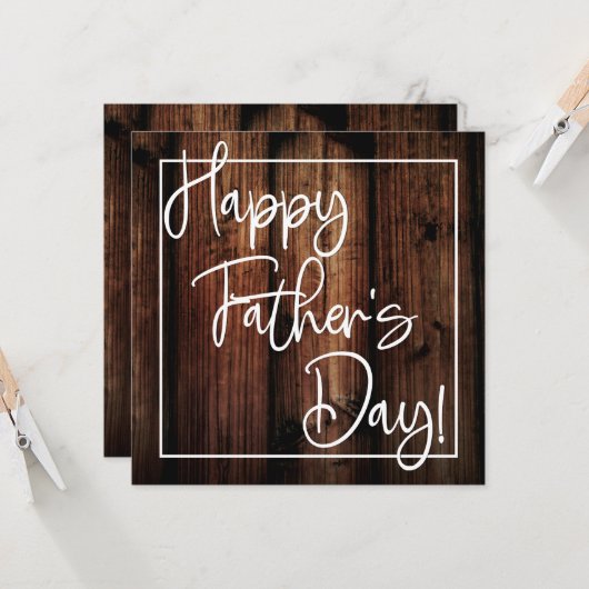 父の日の木素朴の背景 カード (正面/裏面インサイチュ)