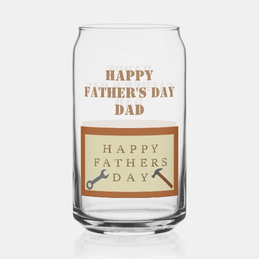 父の日の木製のサインカスタムメッセージ ガラス缶 (正面)