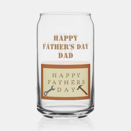 父の日の木製のサインカスタムメッセージ ガラス缶 (裏面)