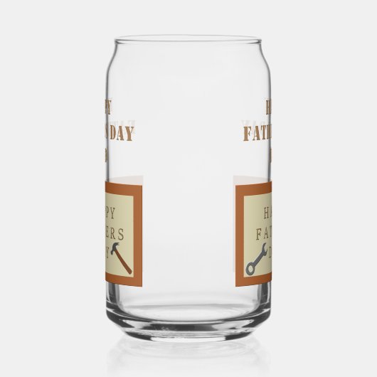 父の日の木製のサインカスタムメッセージ ガラス缶 (右)