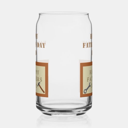 父の日の木製のサインカスタムメッセージ ガラス缶 (左)