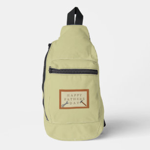 父の日の木製のパターン(の模様が)ある看板 スリングバッグ