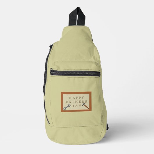 父の日の木製のパターン（の模様が）ある看板 スリングバッグ (正面)