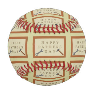 父の日の木製のパターン（の模様が）ある看板 野球ボール