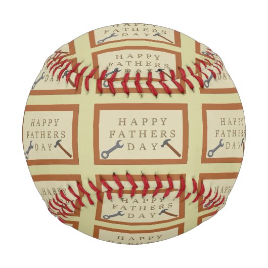 父の日の木製のパターン（の模様が）ある看板 野球ボール (正面)