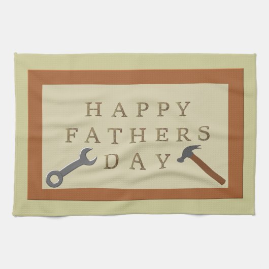 父の日の木製の看板 キッチンタオル (横)