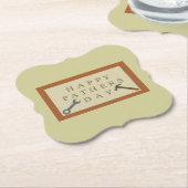 父の日の木製の看板 ペーパーコースター (アングル)