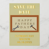 父の日の木製看板 オーダーメイド Save the Date 箔シーズンカード (正面)