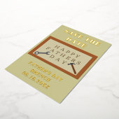 父の日の木製看板 オーダーメイド Save the Date 箔シーズンカード (回転した状態)