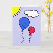 父の日の気球の挨拶 カード (黄色い花)