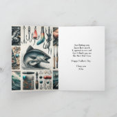 父の日の漁師の挨拶 カード (内部)