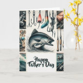 父の日の漁師の挨拶 カード (黄色い花)