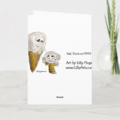 父の日の漫画のアイスクリームコーンの挨拶状 カード (裏面)