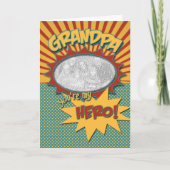 父の日の漫画ブックヒーローおじいちゃん カード (正面)
