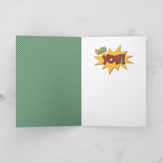 父の日の漫画ブックヒーローおじいちゃん カード (内部)