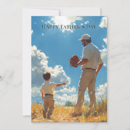 父の日の父と息子の遊野球