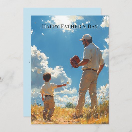 父の日の父と息子の遊野球 (正面/裏面)